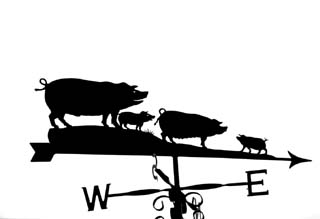 Family of pigs weather vane